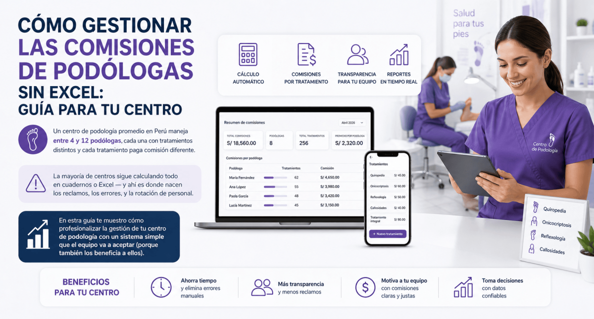 Cómo gestionar las comisiones de podólogas sin Excel: guía para tu centro