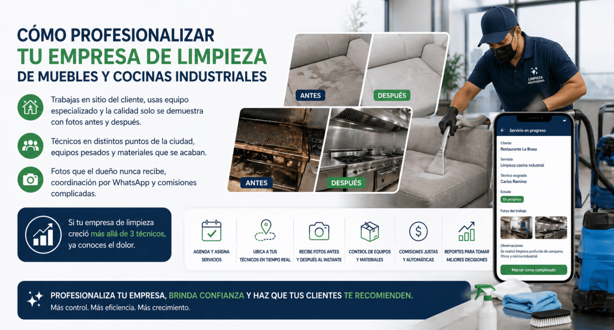 Cómo profesionalizar tu empresa de limpieza de muebles y cocinas industriales